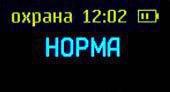 Информация на дисплее детектора в режиме охраны при отсутствии передатчиков